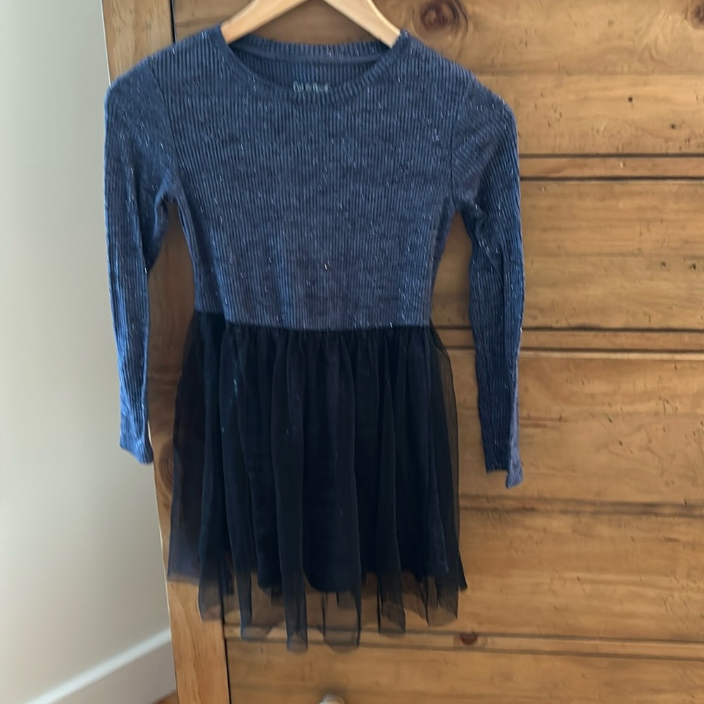 Cat & Jack Sweater dress blue and black  glitter